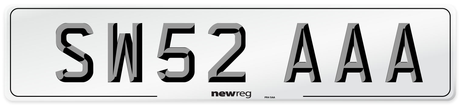SW52 AAA Number Plate from New Reg
